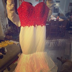 Formal dress red and white